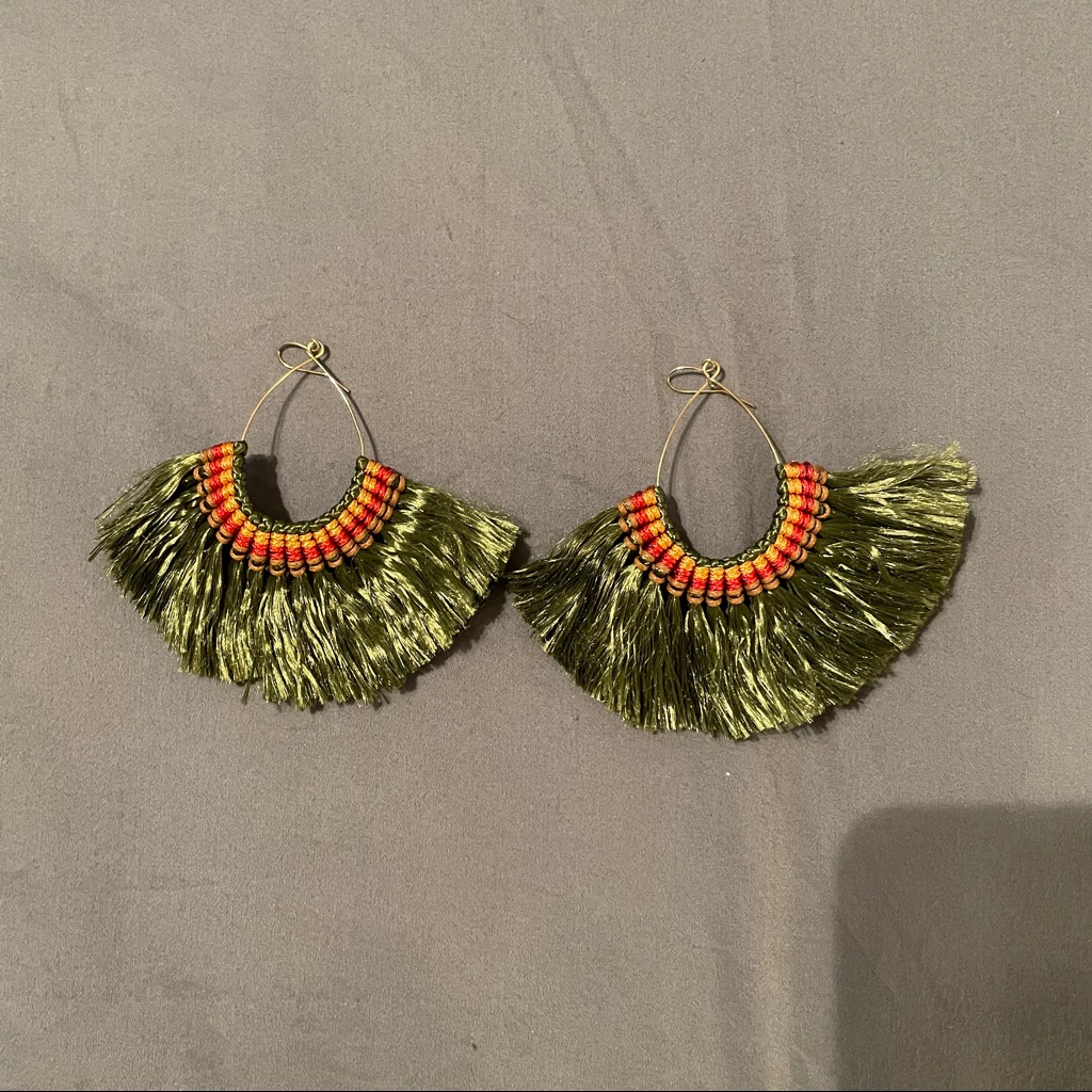 Green Statement Earrings